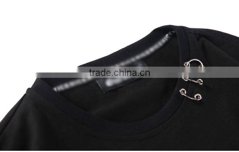 fashion blank white tees mens curved hem t shirt for men