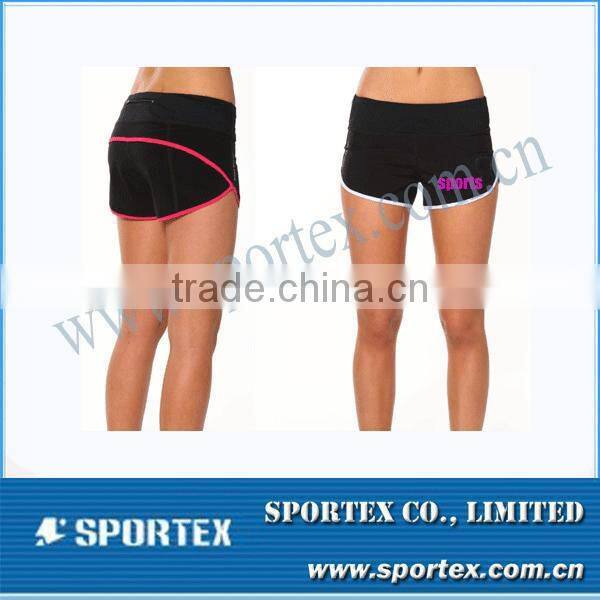 Reflective Tape Embroided Printing 100% Polyester Ladies Shorts for Running MZ0420