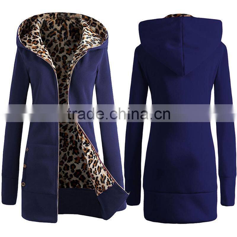 wholesale design casual and fashion ladies long hoodie coat winter dress