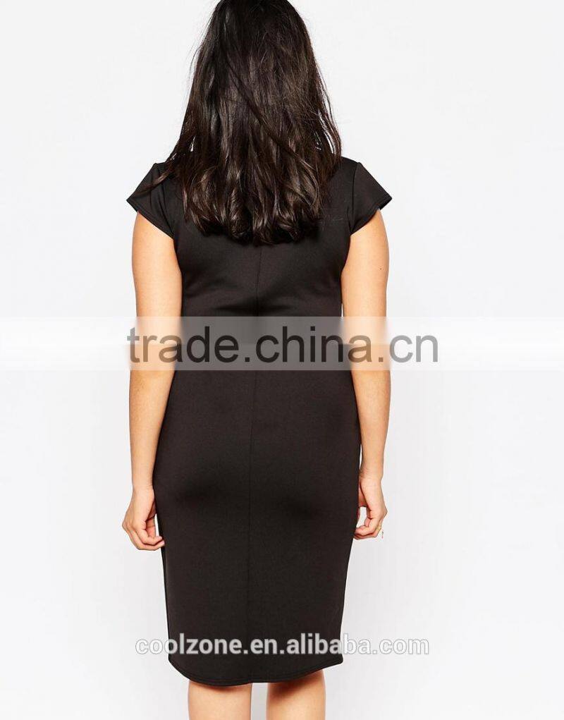 Low MOQ plus monochrome bodycon dress,top female dresses 2015
