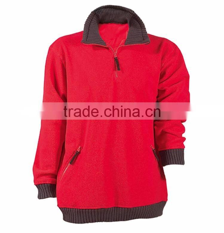 Industrial rib collar 1/4zipper mens thick warm jacket