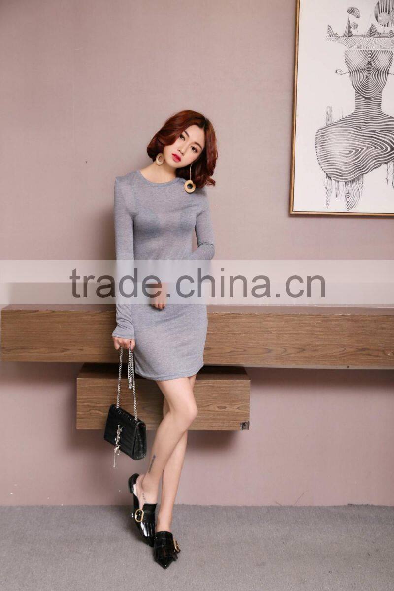 Blank Wholesale Long tight fit Cotton t shirt Dress for women