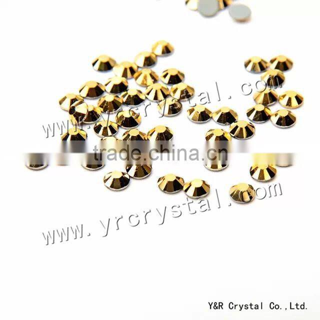 crystal color flat back hot fix rhinestones for wedding dress