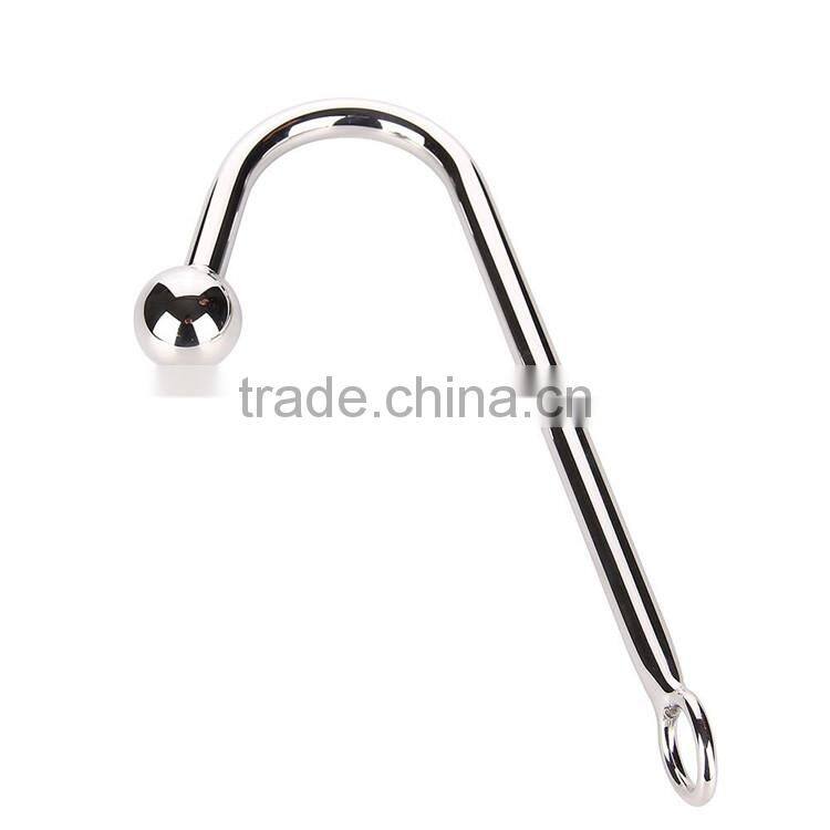 Stainless Steel Anal Hook with Ball Metal Butt Plug Dilator Gay Sex Toys 30*250 mm