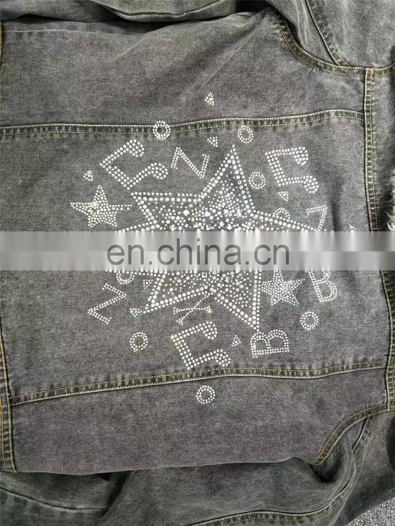 2016 Top Fashion Real Lamb Fur Collar Denim Parka with Hood Women Fur