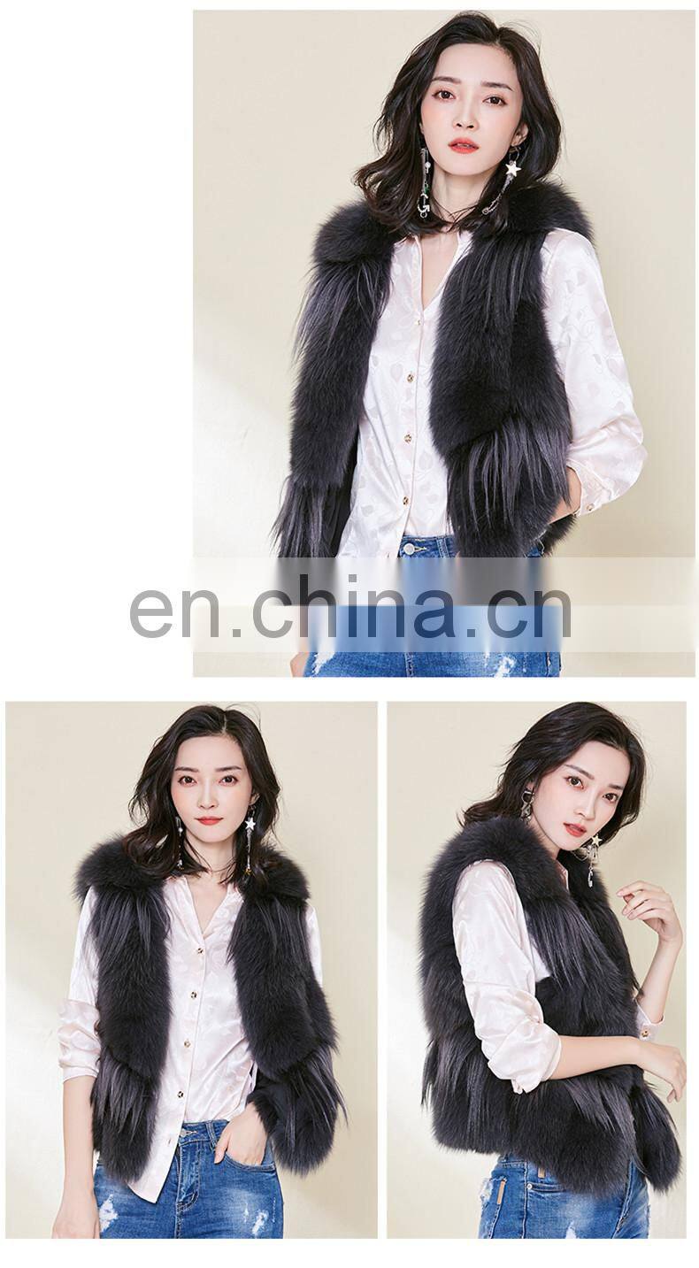 New Fashion Women Vest in Winter With Factory Price Real Fox Fur Waistcoat