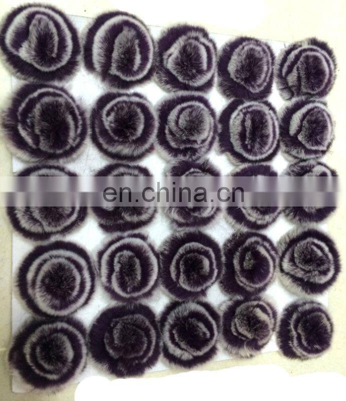 Shoes Decoration Raccoon Fur Trimming Wholesale Fur Ball Stud With Crystal