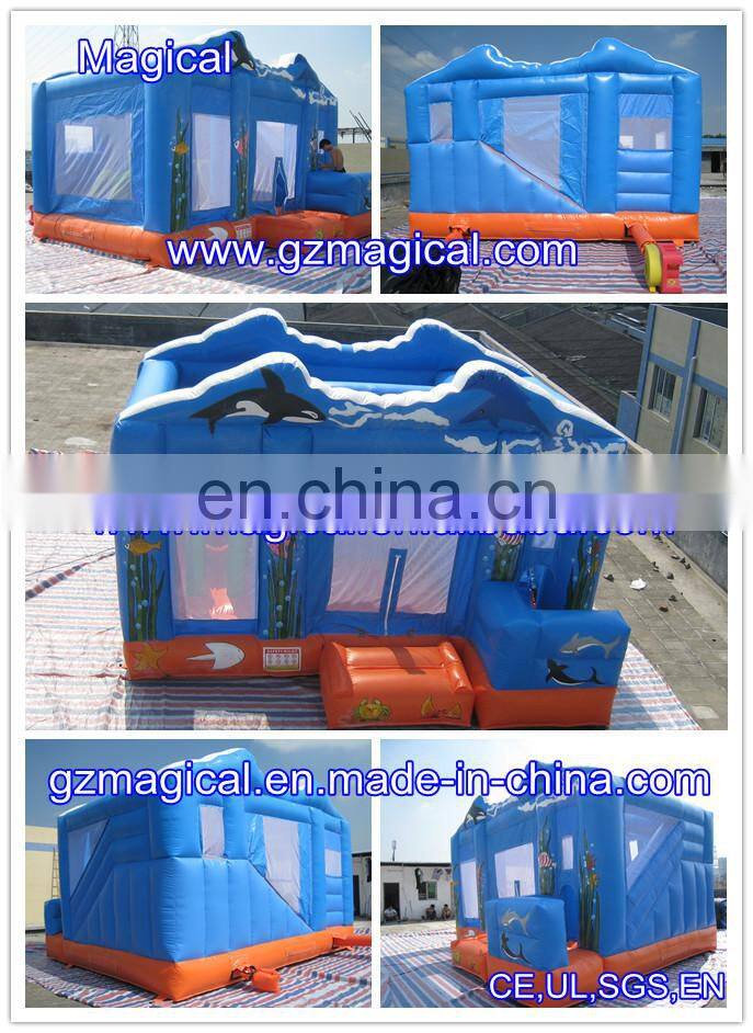 Blue mini Inflatable bouncer Combo dry slide