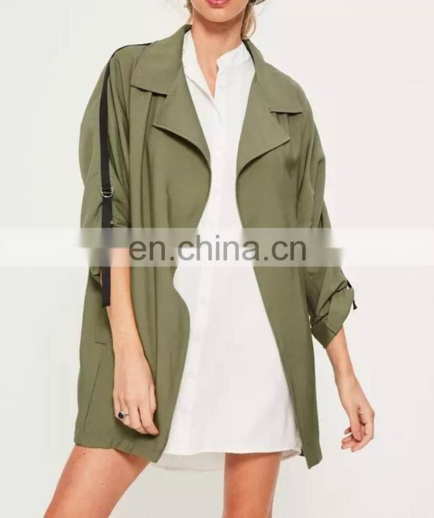 Latest fashion Army green parka overcoats woman parka