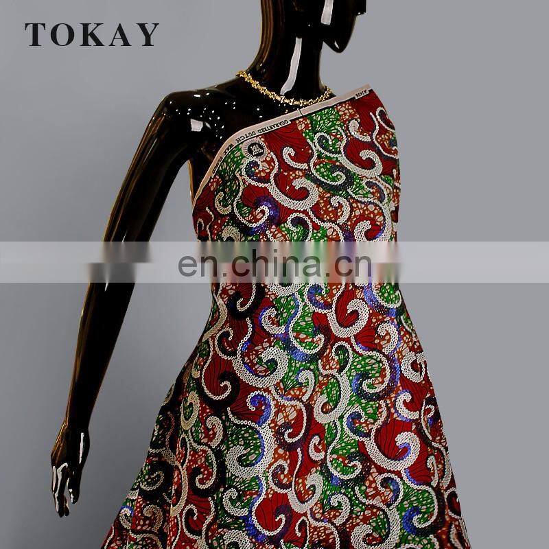 2016 unique african wax with sequins fabric
