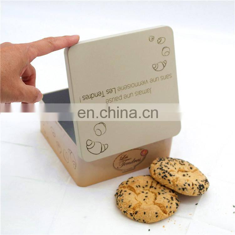 Square cookie metal box food packaging tin container factory wholesale