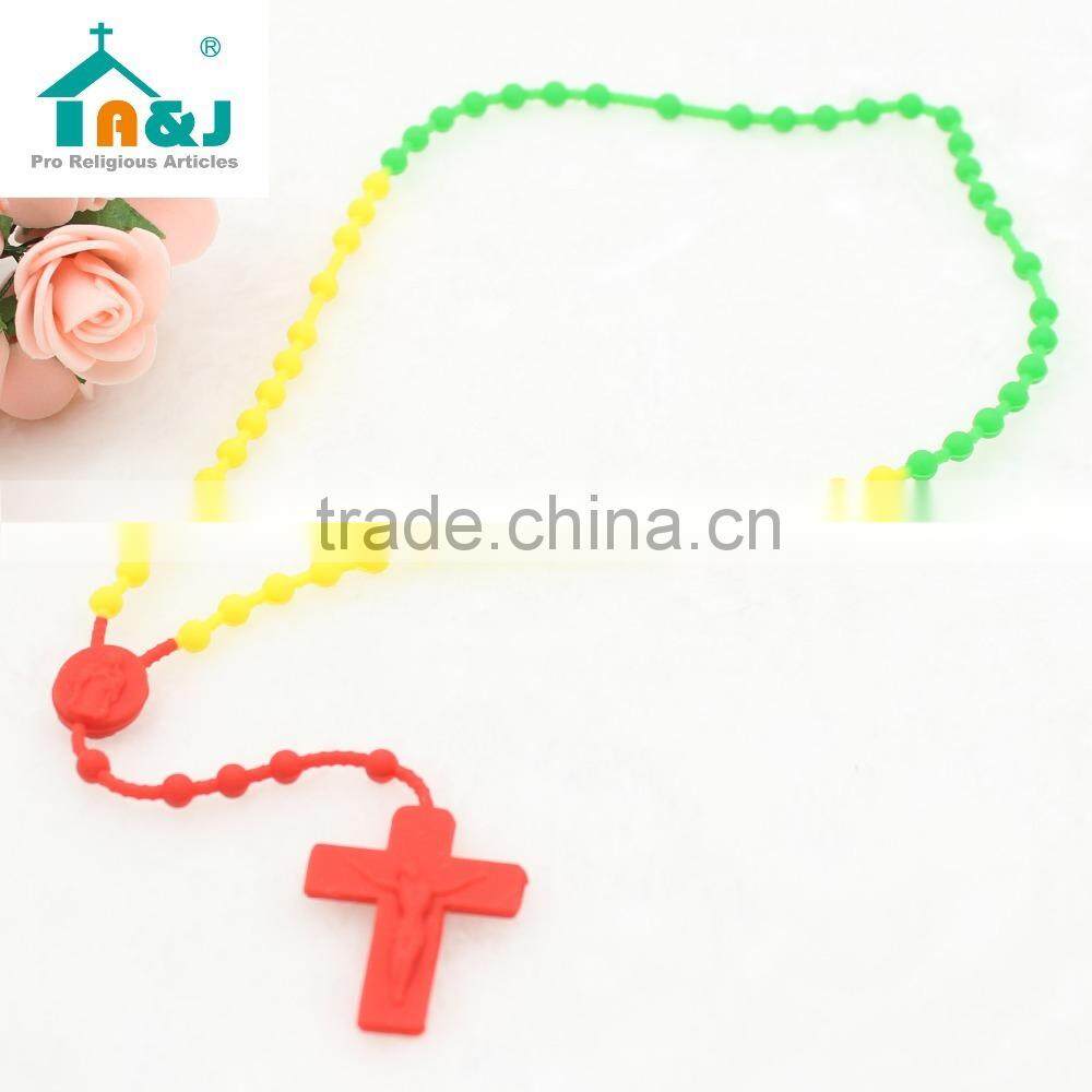 Silicon rubber rosary necklace