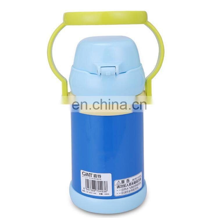 Factory directly sale Kids 400ml stainless steel kids portable Vacuum flask Insulated Water Bottle with straw