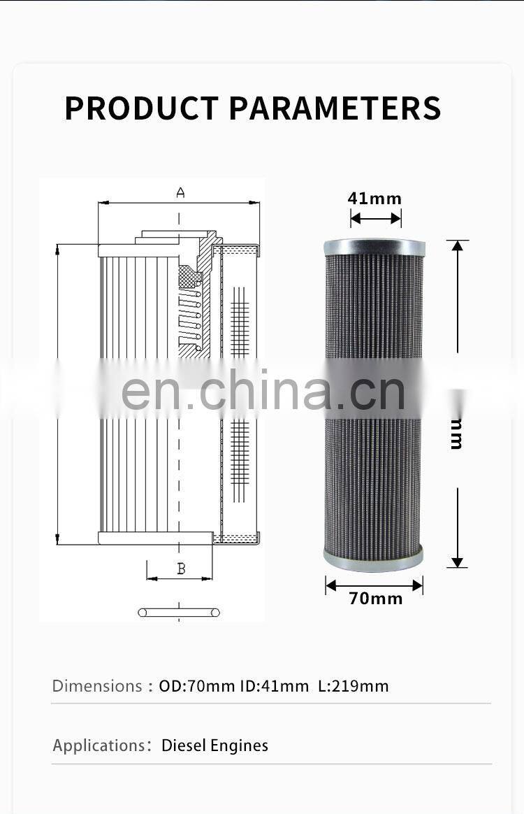 Construction machinery hydraulic filter element RLR210E10B