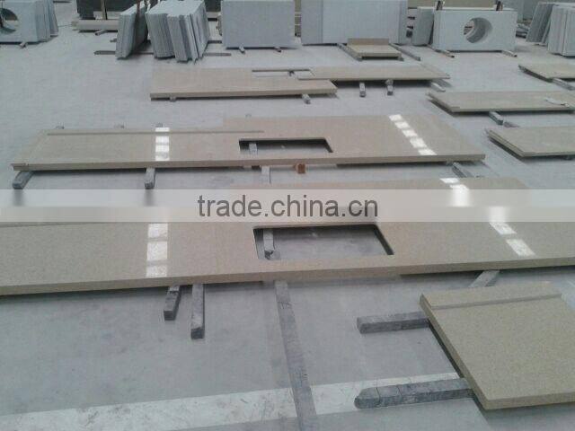 Chinese Quartz Countertops with Backsplash and Square Sink Cut-out