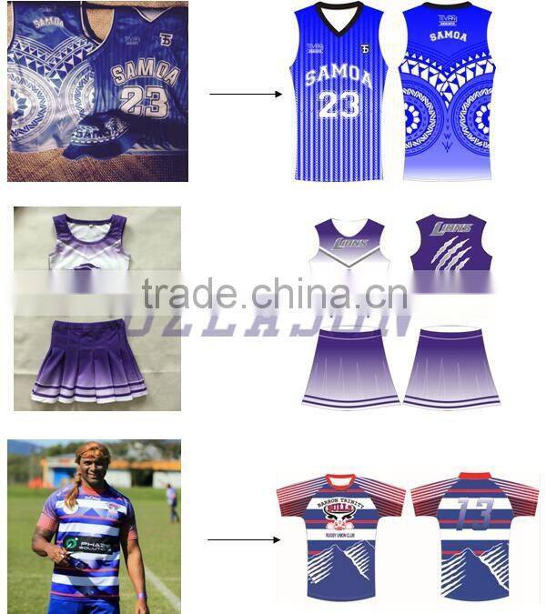 High quality sublimated rugby jersey and shorts wholesale rugby wear