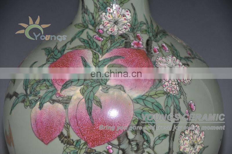 Chinese Qing Antique Reproduction Ceramic Porcelain Peach Vase