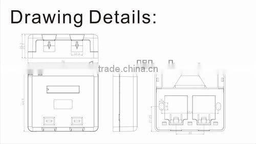 High Quality ABS RJ45 Two Port Surface Mount Box