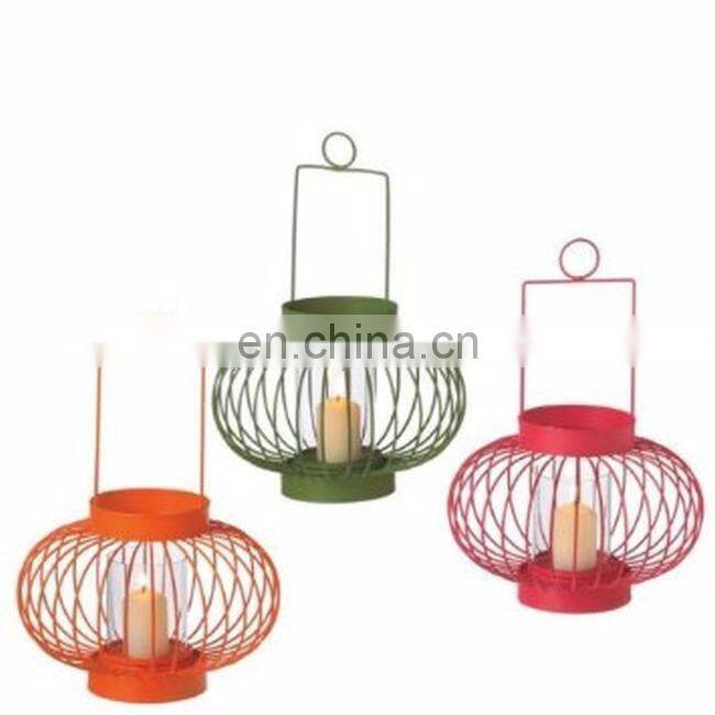 zinc plated rounded hanging lanterns