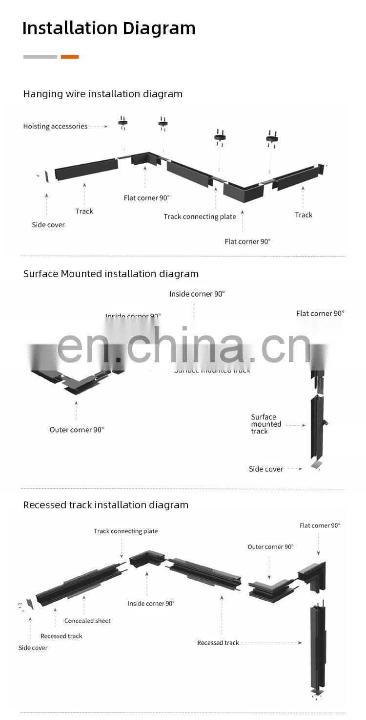 HUAYI New Product SMD Linear Magnetic Grille Lamp 6watt 12watt 18watt 24watt LED Track Light