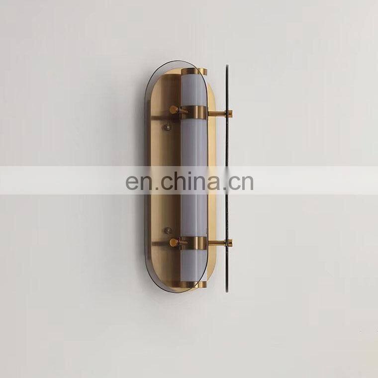 Modern restaurant cafe glass wall lamp study hallway aisle LED lamp Nordic living room bedroom bedside wall lamps