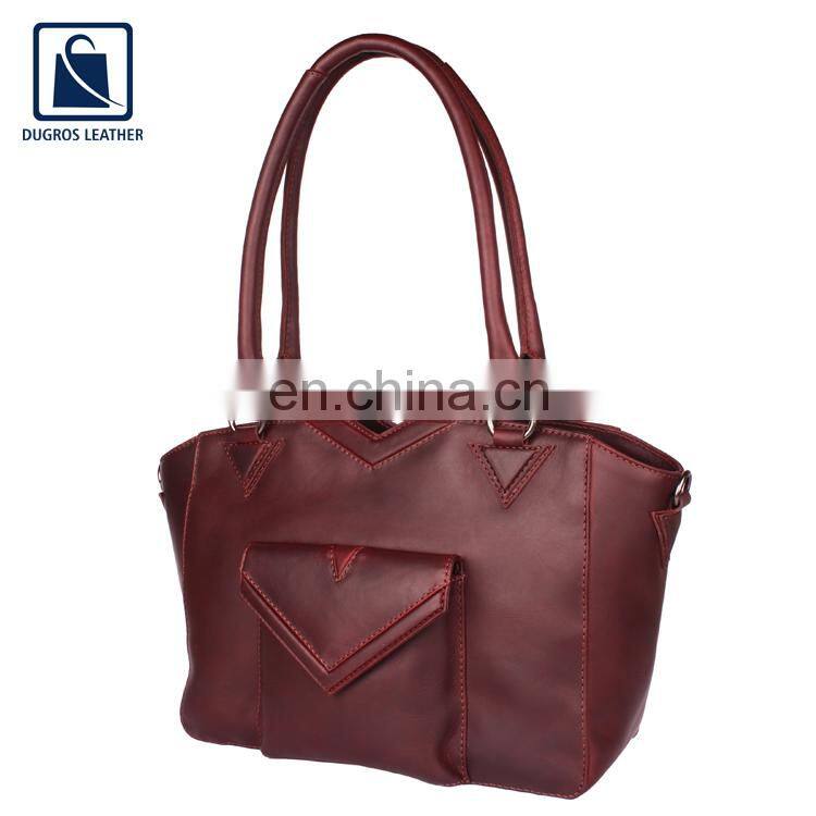 Anthracite Fitting Eye Catching Design Premium Luxury Stylish Look Women Genuine Leather Satchel Bag at Best Price