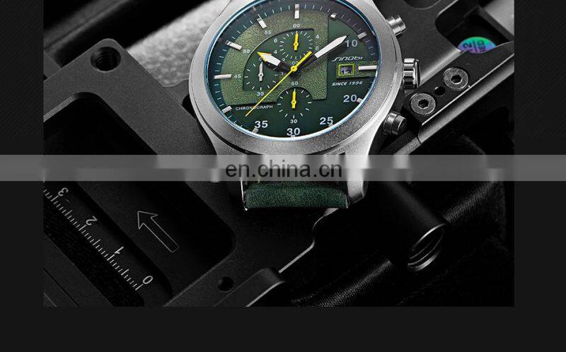 SINOBI Boys Watches Digital S9826G Small Three Dial Chronograph Watches Hand Clock Boys Date Window Business Handwatch
