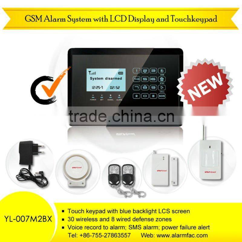 On Sale! New GSM smart home security alarm system with APP control & LCD Touch screen (YL-007M2BX)