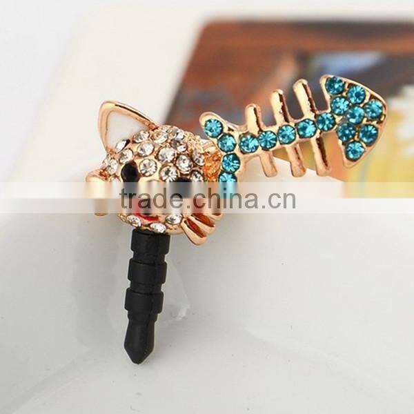 Hot Selling Cute Diamond Cat Dust Plugs For iPhones /Samsung