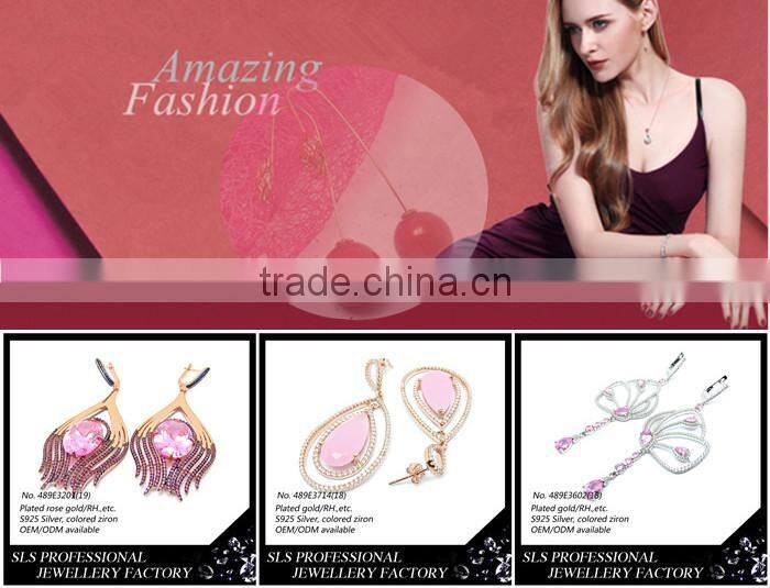 Fashion accessories micro pave CZ jewelry earrings silver wedding jewelry