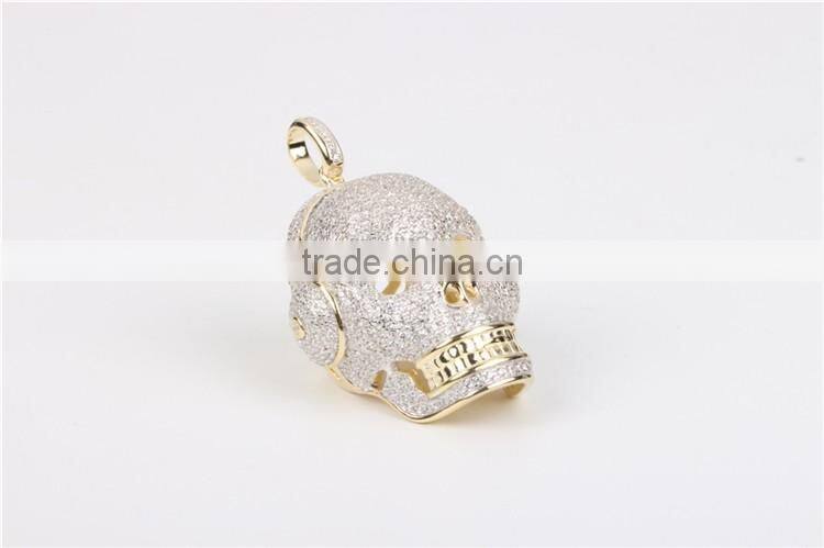 2016 Custom Hip hop jewelry skull pendant 925 silver sterling charm pendant