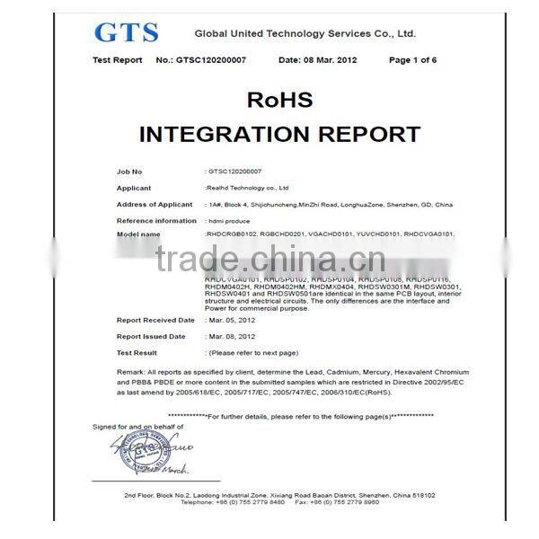 2016 China Biggest Promotion RCA Converter HDMI To HDMI RCA Converter With 2.1 Video