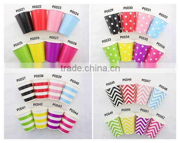 250ml Disposable Paper Cups featuring Baby Pikn Polka Dot