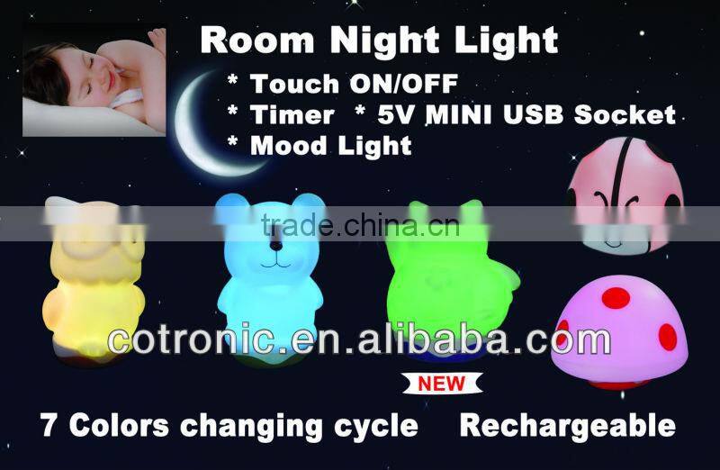 EN71-1-2-3 approval Star Shape Room Thermometer Temperature Displayer LED Color Changing Night Light Lamp for Babies Kids