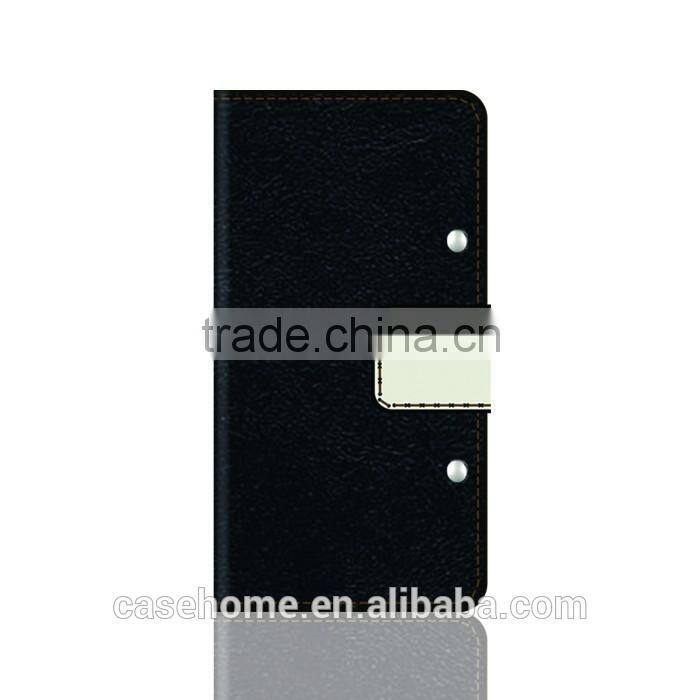 Black Hand Made PU Leather Flip Cover for Samsung Galaxy Note 5