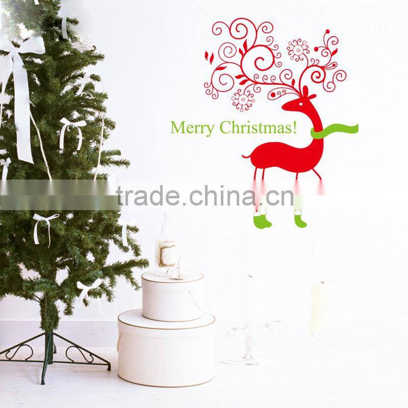 Christmas Reindeer Mural Removable Wall Sticker Decal Home Shop Window Decor DIY