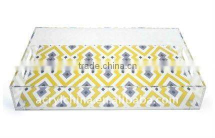 perspex format tray / acrylic serving tray / household classic patterns tray