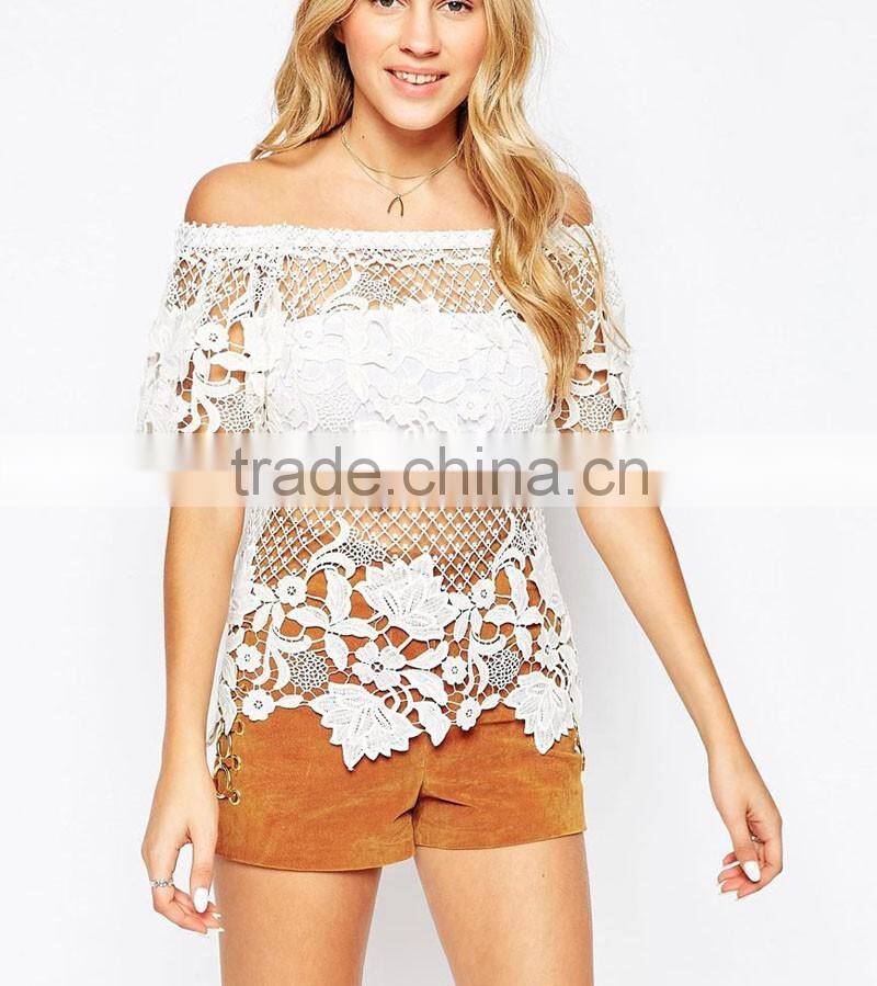 Big floral water soluble lady camisole designs dress apparel suppliers