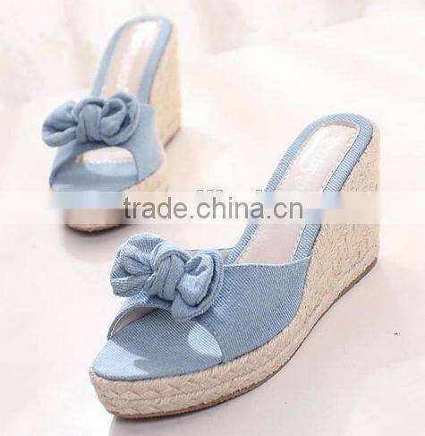 2014 New style fashion women wedge summer slipper