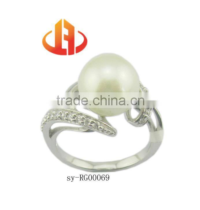 Fashion 925 silver latest design Pearl Jewelry ring