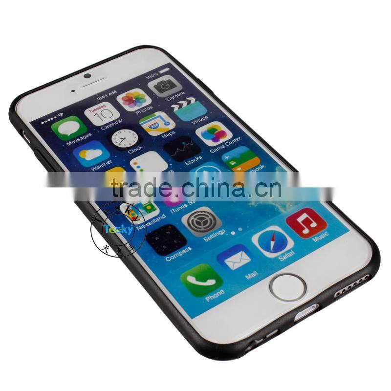 TPU bumper with clear back cover for iphone 6 , for iphone 6 case