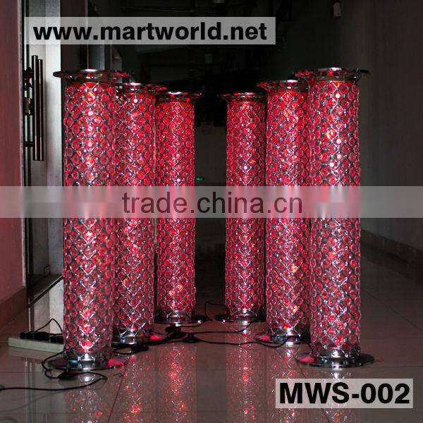 40inches Wedding Aisle silver LED RGB light wedding stages crystal pillars ,wedding stage crystal pillars
