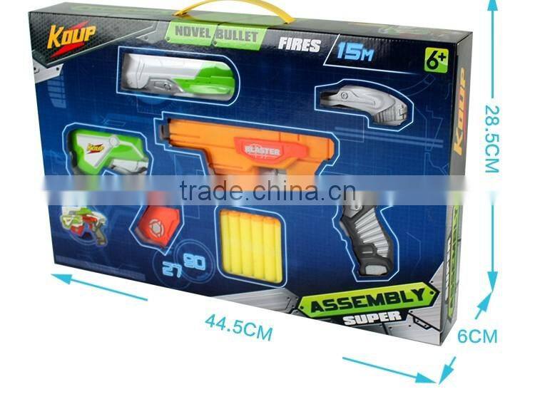 Novel assembly diy toys soft foam bullets nerf gun