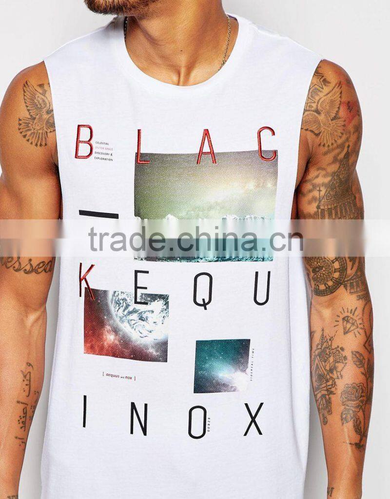 Blank Custom Gym Mens Sulimated Running Stringer Singlet Print And Embroidery Men Cotton Vest