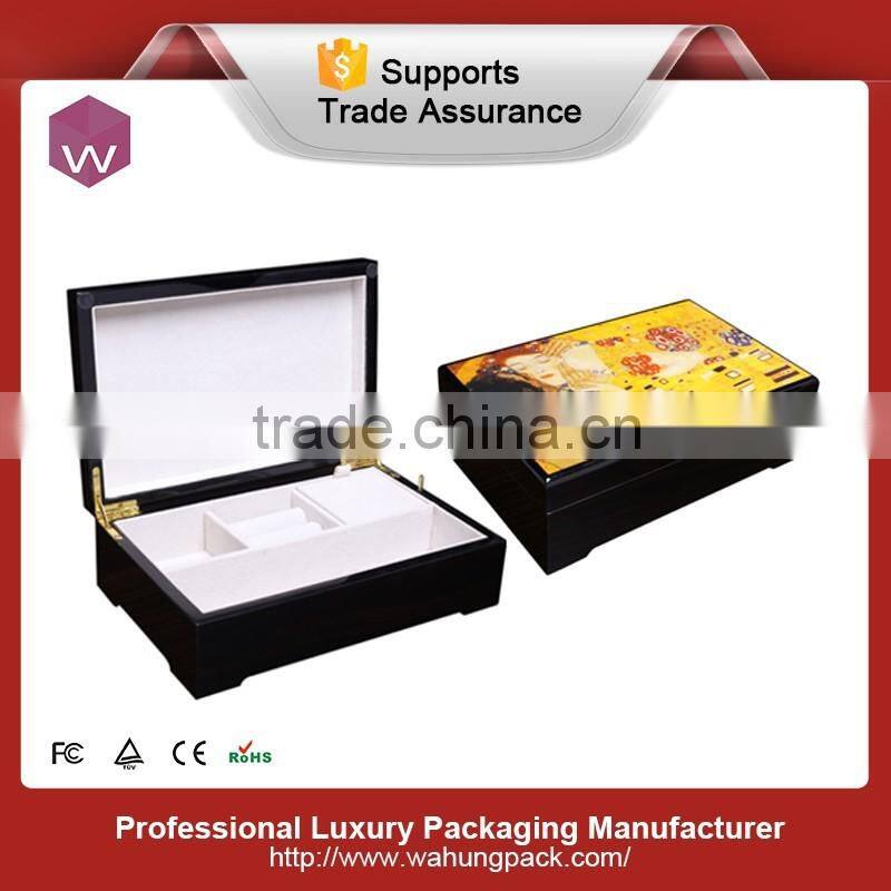 Elegant luxury wood musical jewelers box