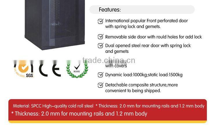 2014 custom new floor standing aluminium outdoor 24u network cabinet with different size for your choice