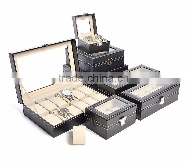 Custom PU leather Wooden Men Wrist Watch Storage Box Wholesale.