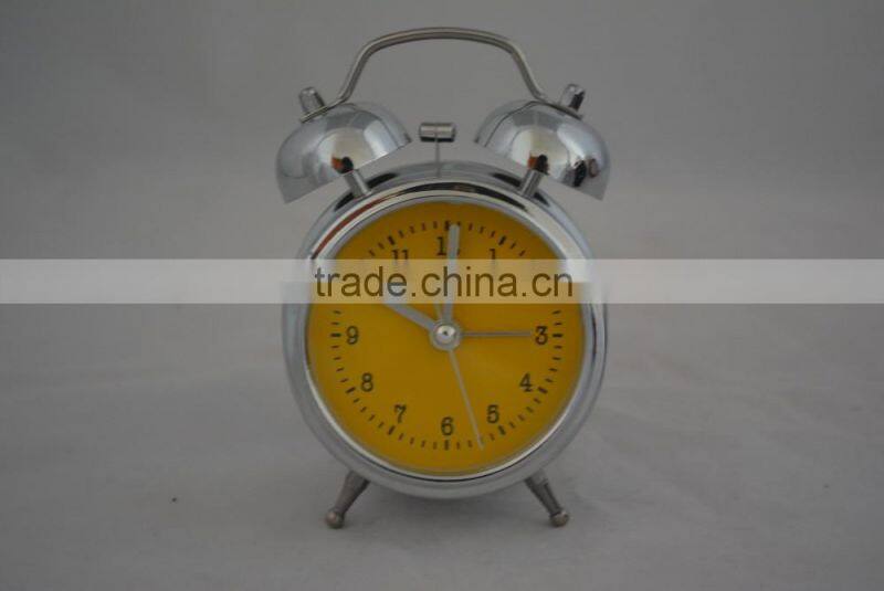best selling metal mini cool silver desktop clock with interactive clock face for home decoration