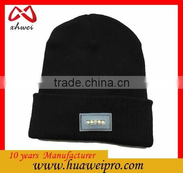 Custom Logo Winter Beanie Hat Womem Chunky Knit Warm 100% Cotton Beanie Cap