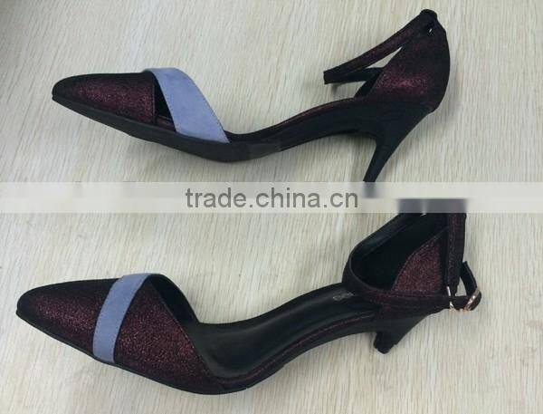 High quality women folding heels shoes heels that fold pointed folding high heel shoes